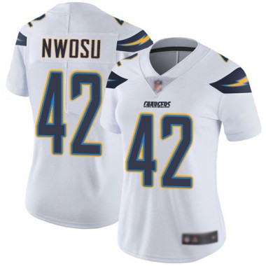 Los Angeles Chargers NFL Football Uchenna Nwosu White Jersey Women Limited 42 Road Vapor Untouchable